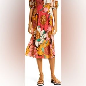 Farm Rio XL Colorful Open back Sunflowers dress  Notice the buttons